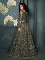 Dark Sage Premium Net Lehenga Choli